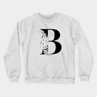 B alphabet Botanical cherry blossom sakura flowers Crewneck Sweatshirt